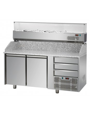 Sheffcat 2 Doors Refrigerated Pizza Counter 3 Draw