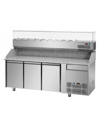 Sheffcat 3 Doors Refrigerated Pizza Counter 1 Draw