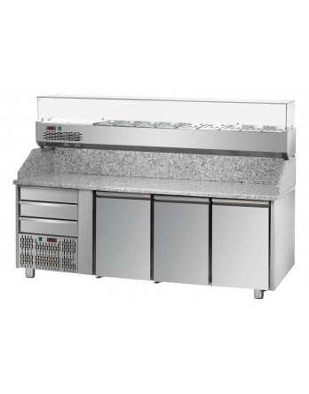 Sheffcat 3 Doors Refrigerated Pizza Counter 3 Draw