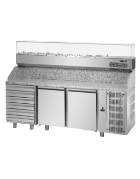 Sheffcat 2 Doors Refrigerated Pizza Counter 6 Draw