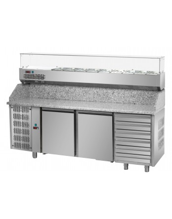 Sheffcat 2 Doors Refrigerated Pizza Counter 6 Draw